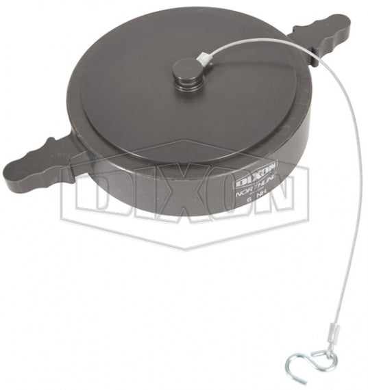CAP450F-C-LH Dixon Aluminum Cap with Cable - Long Handle - 4-1/2" Female NST(NH)