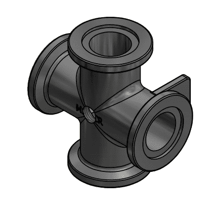 M100CRC1 by Banjo | Manifold Flange Connections for Manifold Flange Connections | 1" Manifold | Cross with 1/4" Port | 125 PSI