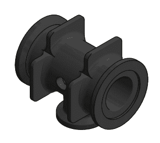 M200100TEEC1 by Banjo | Manifold Flange Connections | 2" Standard Port X 1" Manifold T Port