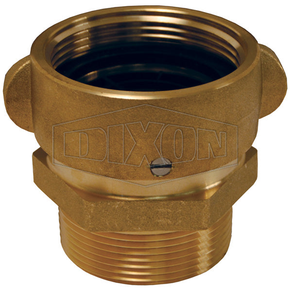 RSMSA250F Dixon Cast Brass Female x Male Suction Adapter with Poly Screen - Rocker Lug - 2-1/2" Female NST(NH) x 2-1/2" Male NPT