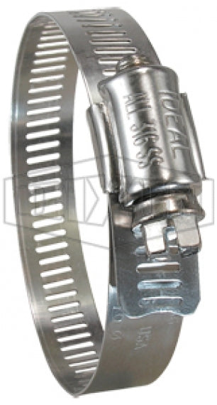 MGC64 by Dixon Valve | Style MGC | Marine Grade Worm Gear Clamp | 1/2" Band Width | Hose OD Range: from 2-1/2" to 4-1/2" | 316 Stainless Steel Band & Screw | Box of 10