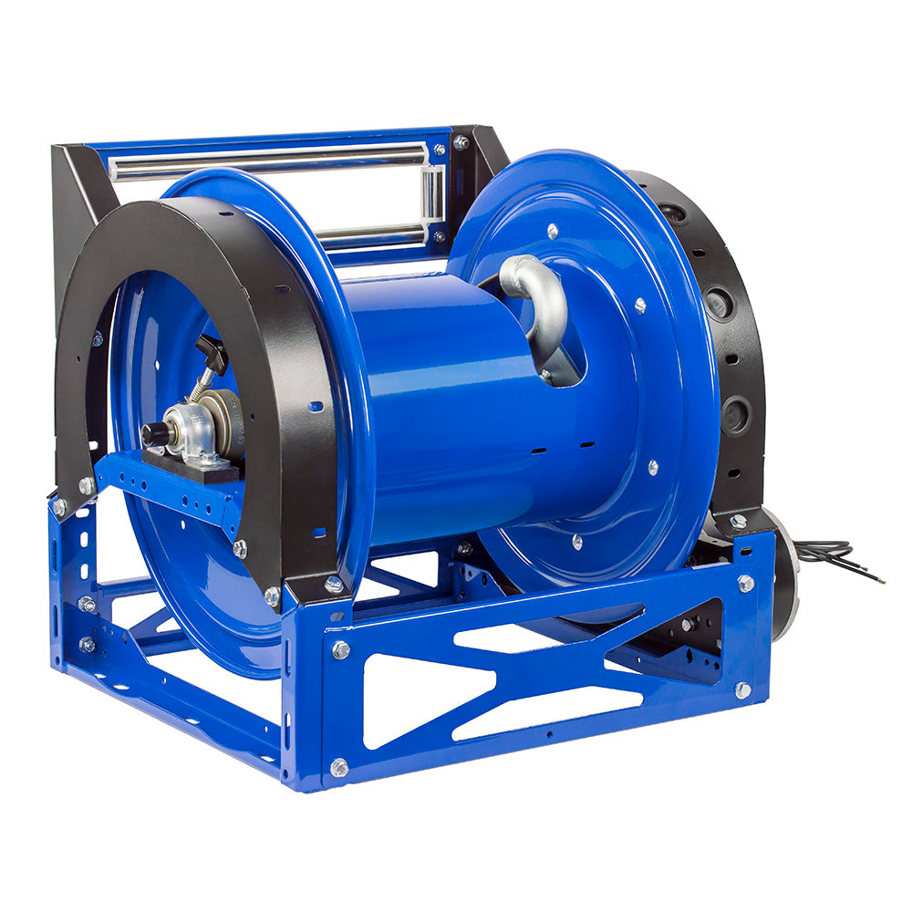 1680-1328-E by Coxreels | 1600 Series | 1,500 PSI Motor Driven Hose Reel | 12V DC 1/3 HP Electric Motor | 1-1/2" Hose ID, 1-1/2" FNPT Inlet | Steel | 100ft Capacity, Hose Not Included