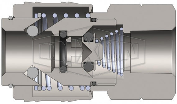 3MF3-PL by Dixon Valve | Pneumatic Quick Disconnect Coupling | M-Series | 3/8" Female NPT x 3/8" Automatic ARO Interchange | Socket | Nitrile Seal | Steel/Brass