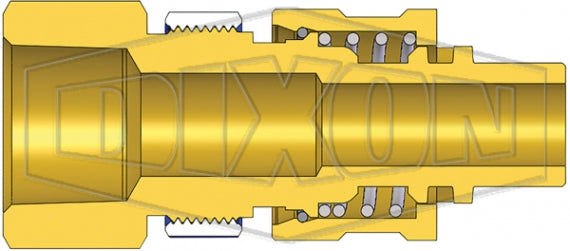 N4F6-B-LS by Dixon Valve | Pneumatic Quick Disconnect Coupling | Dix-Lock® N-Series | 3/4" Female NPTF x 1/2" Body Size | Plug with Locking Sleeve | Brass