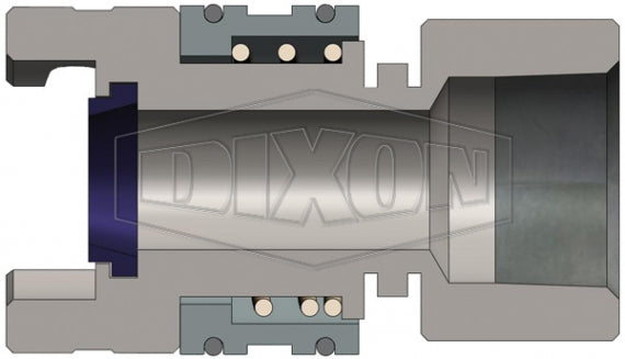 4PF6 by Dixon Valve | Pneumatic Quick Disconnect Coupling | Dual-Lock P-Series | 3/4" Female NPTF x 1/2" Body Size | Socket | Nitrile Seal | Steel