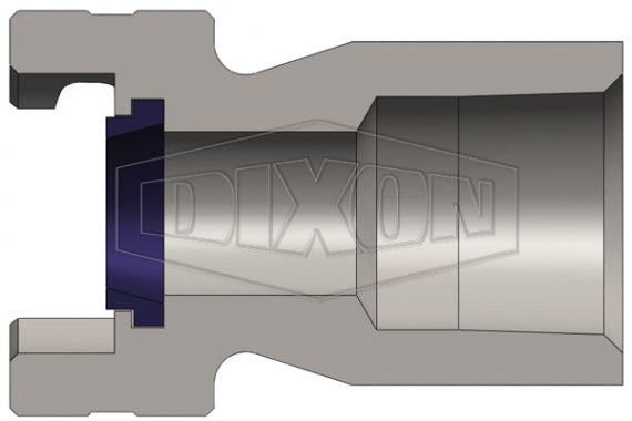 P4F6-9 by Dixon Valve | Pneumatic Quick Disconnect Coupling | Dual-Lock P-Series | 3/4" Female NPTF x 1/2" Body Size | Plug | Nitrile Seal | Steel/PTFE Coating