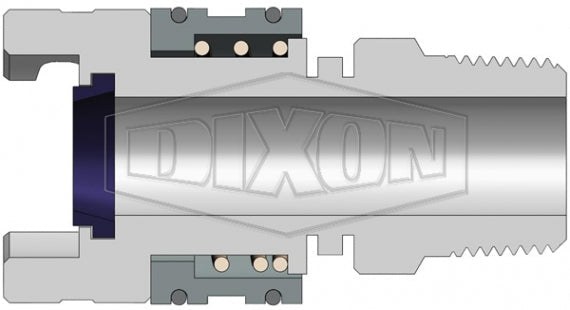 4PM3 by Dixon Valve | Pneumatic Quick Disconnect Coupling | Dual-Lock P-Series | 3/8" Male NPTF x 1/2" Body Size | Socket | Nitrile Seal | Steel