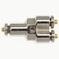 PCDT2803-04-04-B by Brennan Inc. | -04 Tube x -04 Tube x Tube Y Connector | Nickel Plated Brass