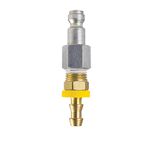 B-J2PS3-S Breco by Foster | J Series | Quick Disconnect | 1/4" Tru-Flate Interchange Plug x 3/8" Push-On Hose Stem | Steel/Brass