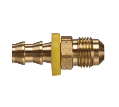 POFMSA-0404 by Kuriyama | 1/4" Push-On Fitting | 7/16-20" Male SAE 45° Flare UNF | 1/4" Hose Size | Brass