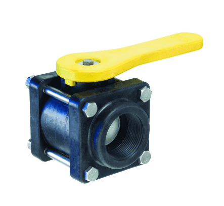 PPBV125 by Kuriyama | Ball Valve 4-Bolt Design | 1-1/4" Female NPT x 1-1/4" Female NPT | 150 PSI | Polypropylene