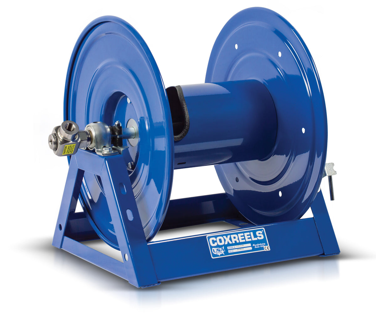 1125P-4-8-C by Coxreels | 1125 Pure Flow Series | 6,000 PSI Hand Crank Hose Reel for Breathing Air & Clean Fluids | 1/2" Hose ID, 1/2" FNPT Inlet | Steel | 150ft Capacity, Hose Not Included