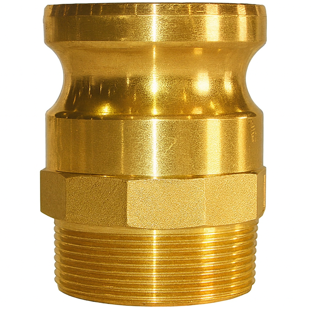 .75-F-BRASS by Texcel | CAM & GROOVE COUPLING LINE | Type F | 3/4" Male Adapter x 3/4" Male NPT Thread | Brass