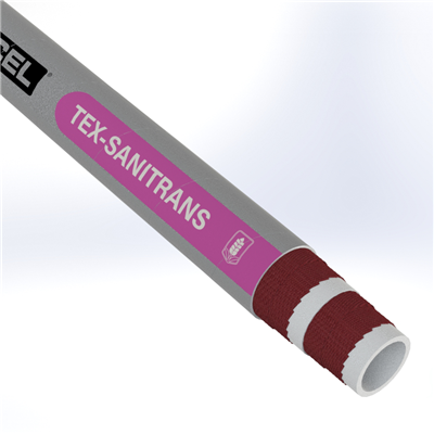 SAND-3.0-200T-G by Texcel | TEX-SANITRANS Series | FDA Sanitary Discharge Hose | 3" Hose ID | 150 PSI | Gray