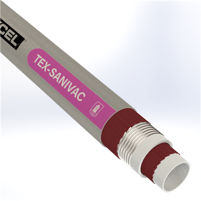 SANV-2.0-G by Texcel | TEX-SANIVAC Series | FDA Sanitary Vacuum Hose | 2" Hose ID | 150 PSI | Gray