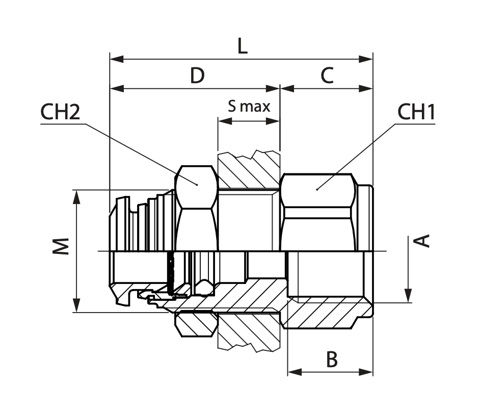 88055-04-04 by AIGNEP | 88 Series | Female Bulkhead | 1/4" Tube x 1/4" NPTF | Pack of 10
