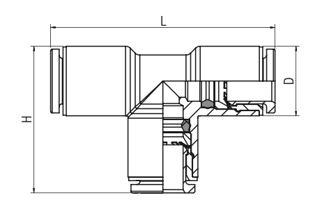 56230-2 by AIGNEP | 55/56 Series | Mini Composite Union | 2mm | Tee | Pack of 10