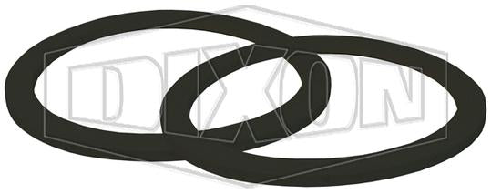 B54BMP-SK600 Dixon Valve 6" Sanitary In-Line Sight Glass Replacement Seal Kit - Two Black Buna Gaskets