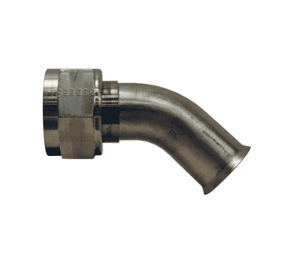 SFMF750-45 Dixon Valve 304 Stainless Steel 45 deg. Elbow Fem. Weld End Metal Hose Fitting (Nut & Sleeve) - 1-1/16" - 12 Fem. Threaded 37 deg. JIC x Weld End - 3/4" Tube OD