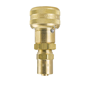 B-2BH2-B-SL Breco by Foster | Reusable Hose Clamp w/ Sleeve Lock | B Series | 1/4" One Way Shut-Off | 1/4" Hose ID x 5/8" Hose OD | Straight | Brass