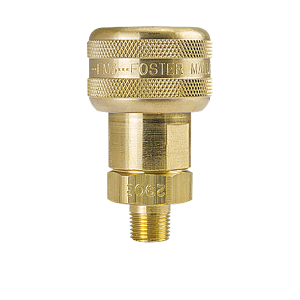 B-3BM3-B-SL Breco by Foster | 1-Way Automatic Sockets w/ Sleeve Lock | B Series | 3/8" Socket x 3/8" Male NPT Thread | Straight | Brass
