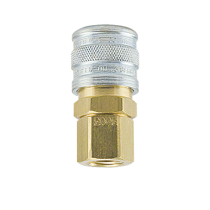 D360BL Breco by Foster | D Series | One Way Shut-Off | Quick Disconnect w/ Ball Lock | 1/4" Socket x 3/8" Female NPT Thread | Straight | Brass/Steel
