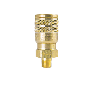 B-2CM3-B Breco by Foster | 1-Way Manual Sleeve Guard Sockets | C Series | 1/4" Socket x 3/8" Male NPT Thread | Straight | Brass