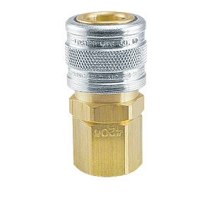 D460 Breco by Foster | D Series | One Way Shut-Off | Quick Disconnect | 3/8" 1-Way Manual Socket x 3/8" Female NPT Thread | Straight | Brass/Steel