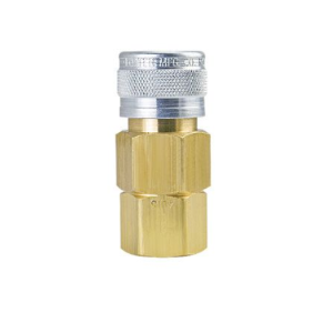 D560 Breco by Foster | D Series | One Way Shut-Off | Quick Disconnect | 1/2" 1-Way Shut-Off Socket x 3/8" Female NPT Thread | Straight | Brass/Steel