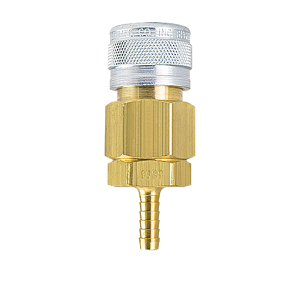 D562BL Breco by Foster | D Series | One Way Shut-Off | Quick Disconnect w/ Ball Lock | 1/2" 1-Way Manual Socket x 3/8" Hose Stem | Straight | Brass/Steel