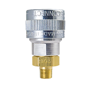 B-2TLM3-S Breco by Foster | TL Series | Twist Lock Quick Disconnect | 1/4" Automatic Socket x 3/8" Male NPT Thread | Straight | Aluminum/Steel/Brass