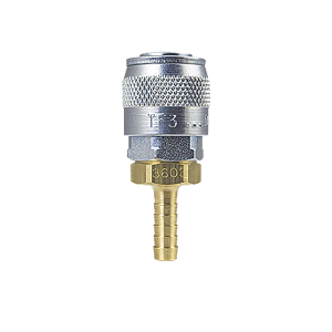 B-3JS3-S Breco by Foster | Quick Disconnect | J Series | 3/8" Automatic Socket | 3/8" ID | Hose Stem | Straight | Steel