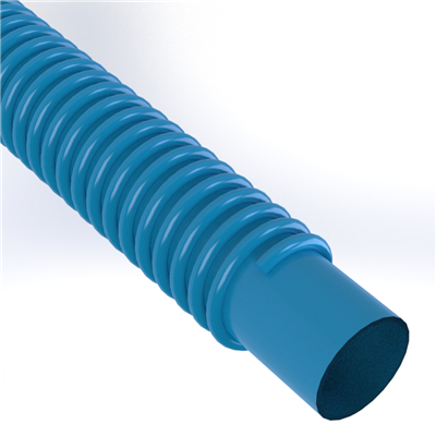 SPVC-URE-HD-2.0-100 by Texcel | SIGMA-URE HD BLUE™ Series | Heavy-Duty Polyurethane Material Handling Hose | 2" Hose ID | 40 PSI | 29 in/Hg Vacuum Rated | Blue