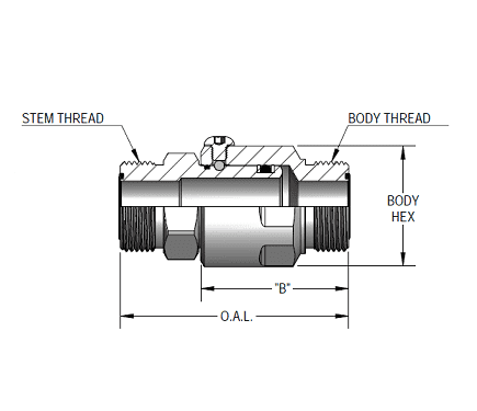 SS8MFS8XMFS8-NI-AL by Super Swivel | 2414-NI-AL | 13/16-16 Male Face Seal MFS x 13/16-16 Male Face Seal MFS | 0.390" Through Hole | Straight | Electroless Nickel | AFLAS Seal