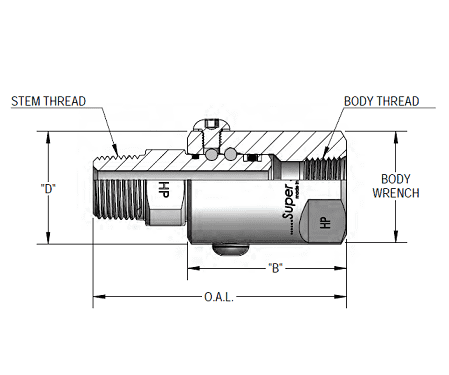 SS8HPMP50XFP50-Ni-90V by Super Swivel | 2223-Ni-90V | High Pressure | 1/2-14 Male Pipe NPTF x 1/2-14 Female Pipe NPTF | 0.437" Through Hole | Straight | Electroless Nickel | Viton Seal