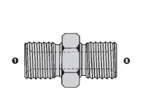 SS9000-06-06 by AdaptAll |-06 Male BSPP x -06 Male BSPP | Adapter | Stainless Steel