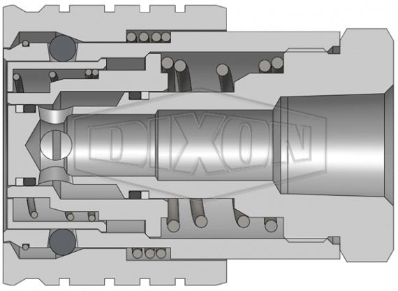 8STBF10 by Dixon Valve | Hydraulic Quick Disconnect Coupling | ST-Series | 1-1/4" Female BSPP x 1" Heavy-Duty Flushface | Socket | Nitrile Seal | Steel