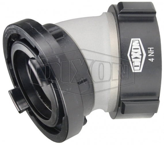 SFSA30-5060F Dixon Aluminum 5" Storz x 6" Female NST(NH) 30 deg. Elbow Swivel Adapter