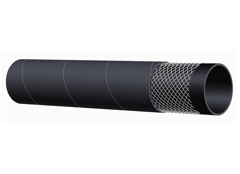 T253AA600X100 Alfagomma by Kuriyama | Layflat Water Discharge Hose | Black | 6" ID | 6.38" OD | 150 PSI | EPDM | 100ft Length