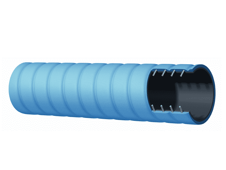 T606AE300X100 Alfagomma by Kuriyama | Corrugated Petroleum S & D Arctic Hose | Blue | 3" ID | 150 PSI | 100ft Length