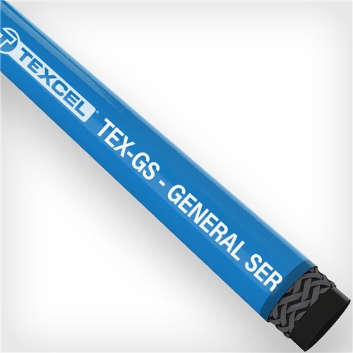 GS-12-C300-50R-BL by Texcel | TEX-GS Series | General Service Air & Water Hose | 3/4" Hose ID | 300 PSI | Blue | 50ft Coil