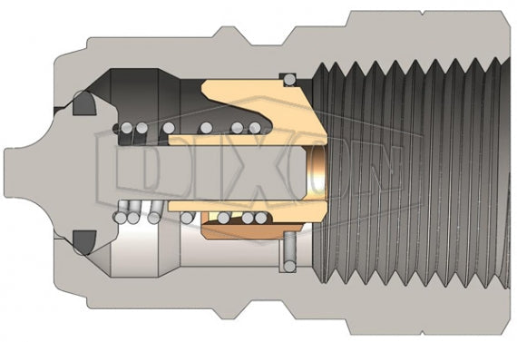 TR6F6 by Dixon Valve | Hydraulic Quick Disconnect Coupling | TR-Series | 3/4" Female NPTF x 3/4" European Interchange | Plug | Steel