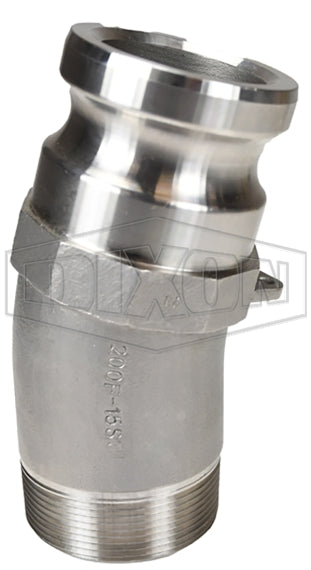 200F-15SS by Dixon Valve | Cam & Groove Adapter | 15° Elbow | Type F | 2" Adapter x 2" Male NPT | 316 Stainless Steel