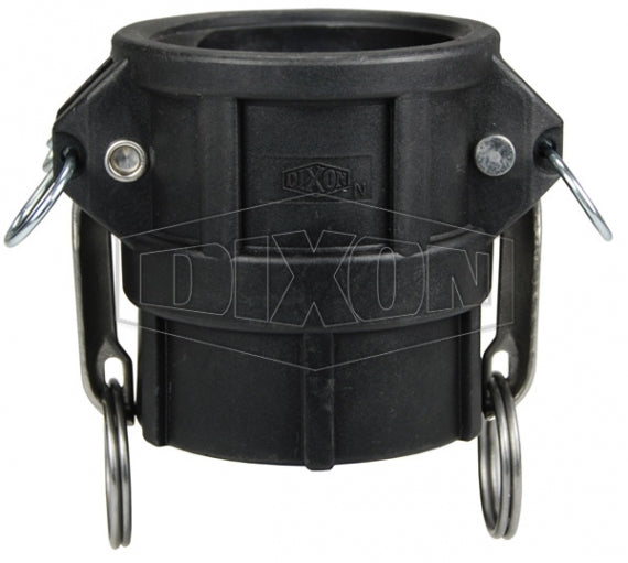 PPD125 by Dixon Valve | Cam & Groove Reducer (Jump Size) Coupler | Type D | 1-1/2" Coupler x 1-1/4" Female NPT | Polypropylene