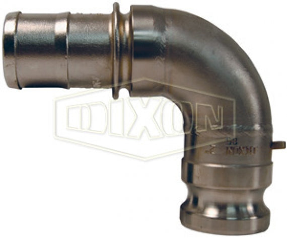 400E-90SS by Dixon Valve | Cam & Groove Fitting | 90° Elbow | Type E | 4" Adapter x 4" Hose Shank | 316 Stainless Steel
