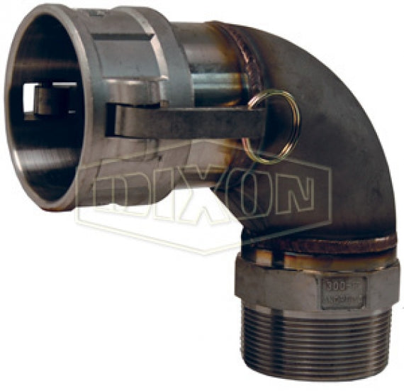 300B-90SS by Dixon Valve | Cam & Groove Coupler | 90° Elbow | Type B | 3" Coupler x 3" Male NPT | 316 Stainless Steel