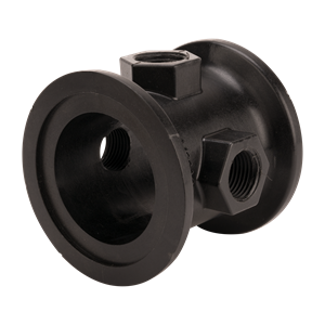 M220CPG3G by Banjo | Manifold Flange Connections | 2" x 2" Full Port Flange with 1/2" Gauge Port | 225 PSI | 3" Length | Pack of 10