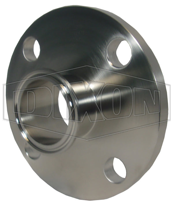 B38MP-R150 Dixon Valve 316L Stainless Steel Sanitary Polished Clamp Adapter x Weld Neck 150# Flange - 1-1/2" Tube OD