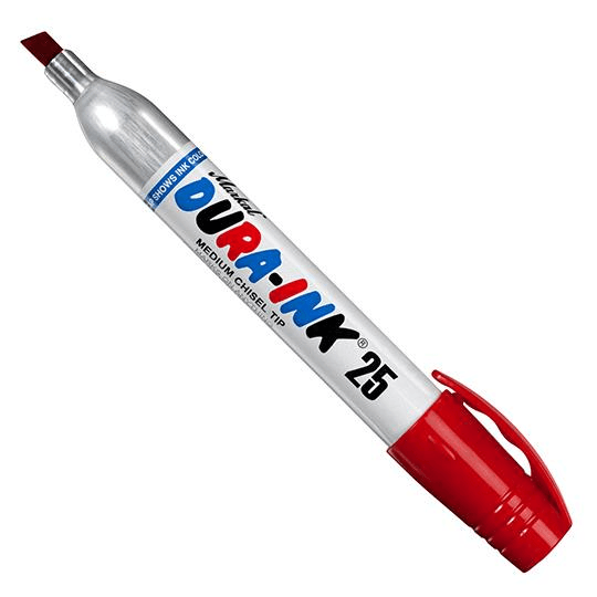 096222 Markal DURA-INK 25 - 1/8" (3 mm), 1/4" (6 mm) Mark Size - Red - (Case of 48) - Beltsmart