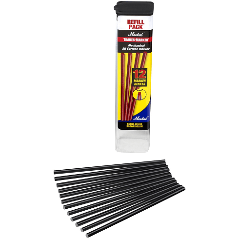 096044 Markal TRADES MARKER Refill Pack (12 Sticks) - Black - (Carded) (Case of 24) - Beltsmart